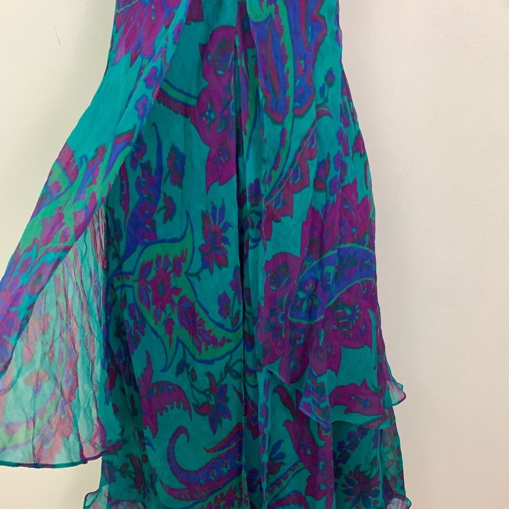 Ralph Lauren Black Label Floral‎ Layered Silk Halter Fairy Dress 4 - Picture 5 of 8
